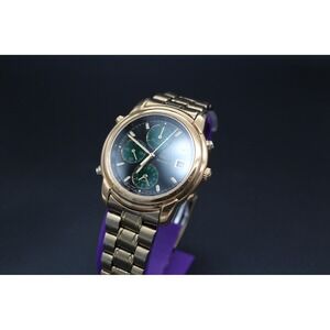 Vintage Seiko 7T32-6G40 Chronograph Alarm New Crystal Black Green Dial Runs